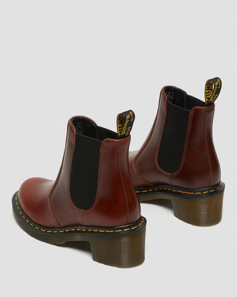 Botas de Tacon Dr Martens Cadence Cuero Tacón Mujer Marrom | MX 635WNB